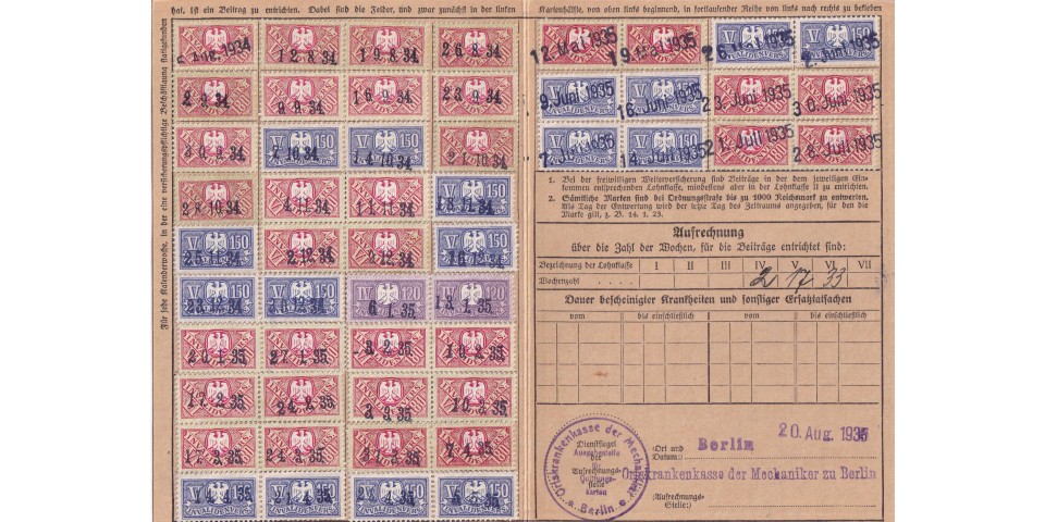 Germania - Carte de asigurari sociale - Bancnote.net Germania - Carte de asigurari sociale